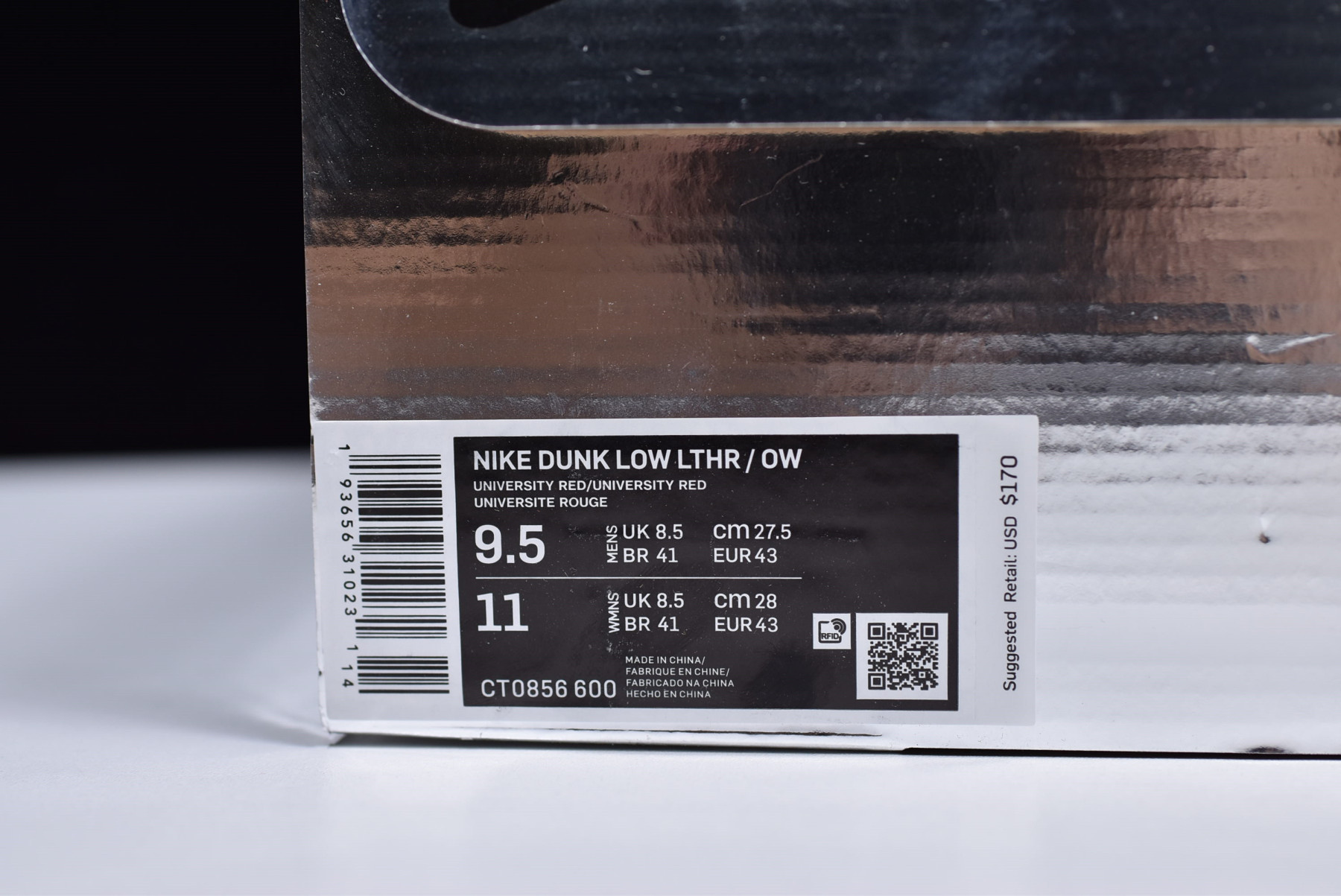 OF x Nike Dunk Low University Red CT0856-600