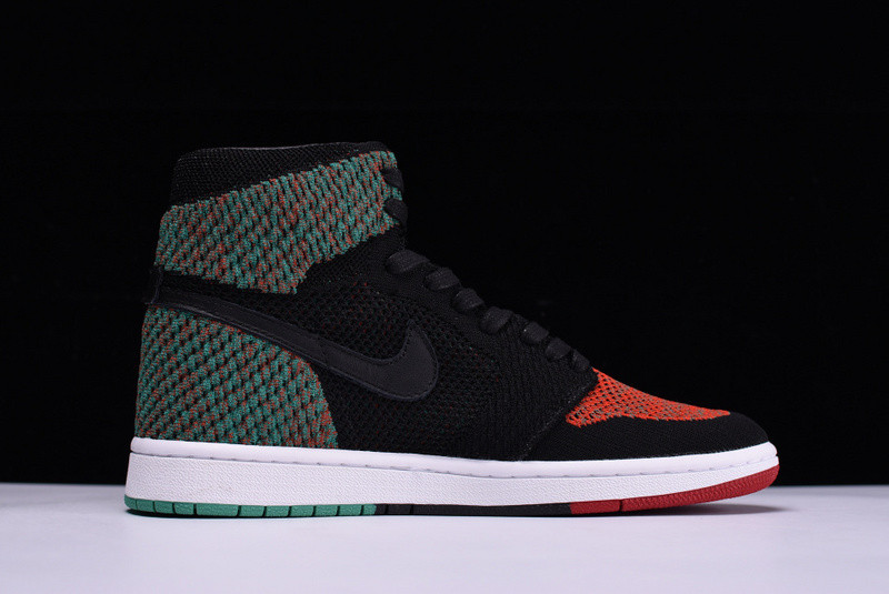 AIR JORDAN 1 RETRO HIGH FLYKNIT “BHM” Black/Lucid Green mens AA2426-026
