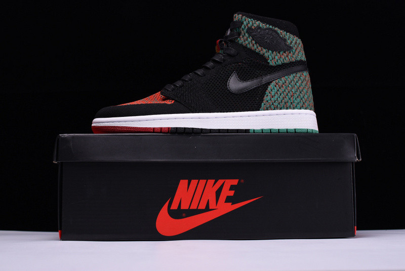 AIR JORDAN 1 RETRO HIGH FLYKNIT “BHM” Black/Lucid Green mens AA2426-026