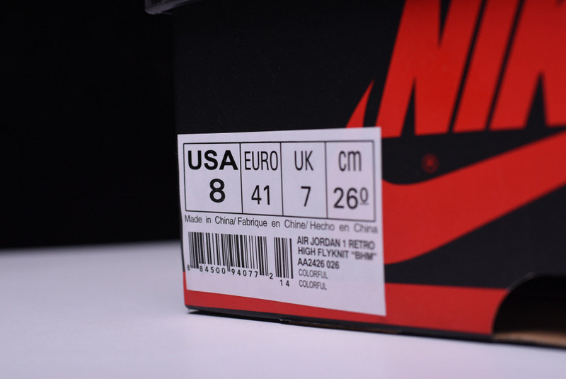 AIR JORDAN 1 RETRO HIGH FLYKNIT “BHM” Black/Lucid Green mens AA2426-026