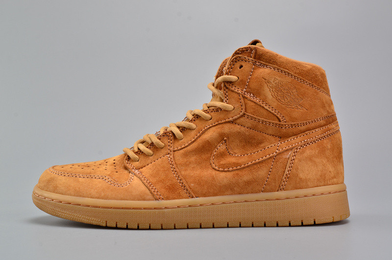 Air Jordan 1 Retro High OG “Wheat”  Golden Harvest/Elemental Gold mens 555088-710