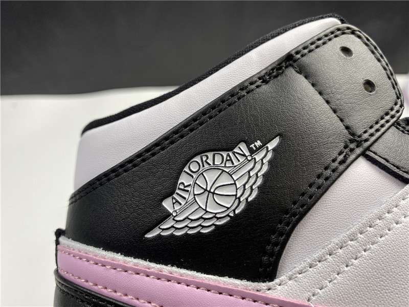 Air Jordan 1 Mid White/Light Arctic Pink-Black 555112-103