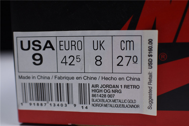 Air Jordan 1 Retro High Glod Toe 861428-007