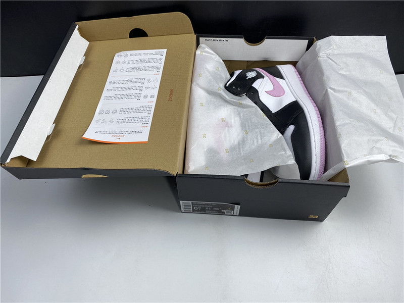 Air Jordan 1 Mid White/Light Arctic Pink-Black 555112-103