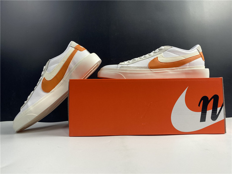 Sacai x Nike Blazer Low Orange Varisity White BV0076-107