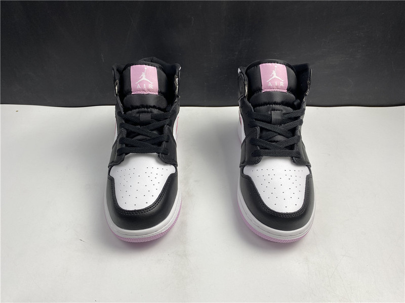Air Jordan 1 Mid White/Light Arctic Pink-Black 555112-103