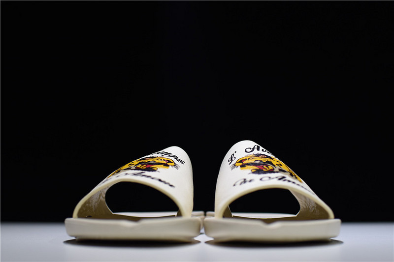 GC Leather SLIDE SANDAL WHITE WITH TIGER WOMENS 1K969E 3F7U F0089