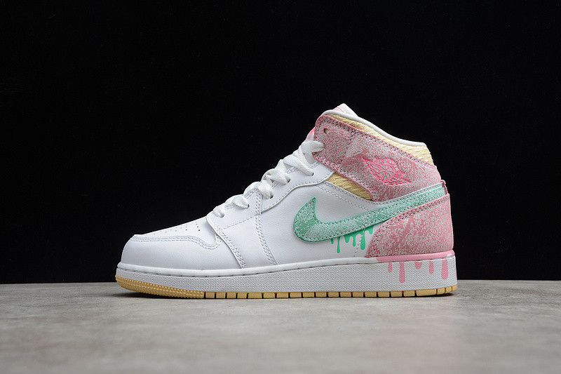Air Jordan 1 Mid GS “Paint Drip” DD1666-100