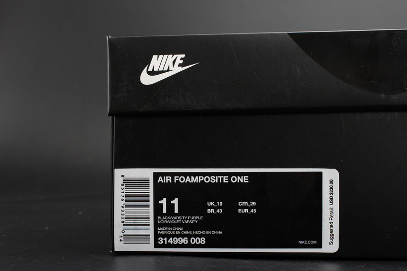 Nike Air Foamposite One “Eggplant”  Black/ varsity purple mens 314996-008